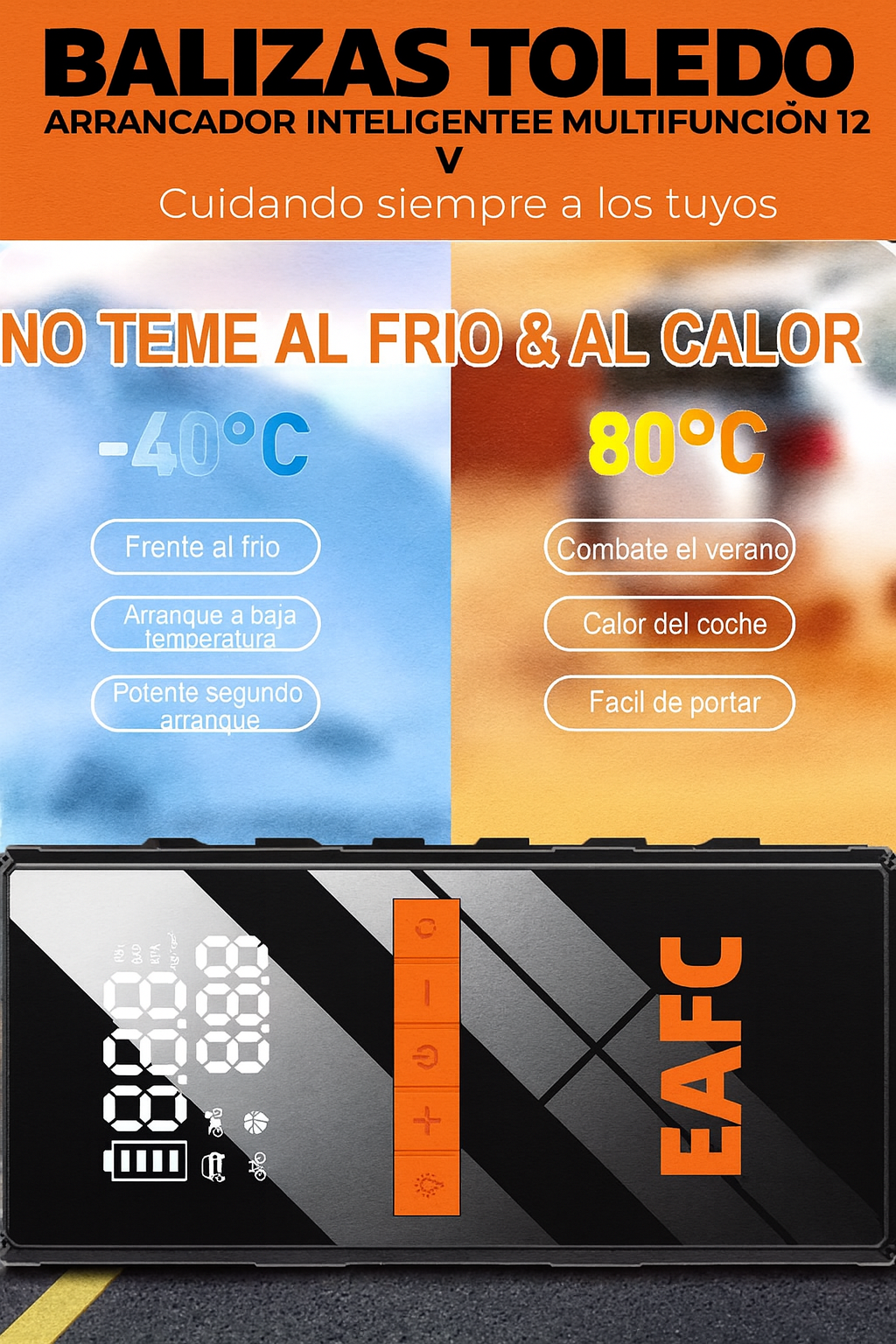 ⚡ Arrancador Inteligente Multifunción 12V Balizas Toledo